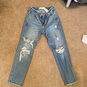 distressed hollister mom jeans